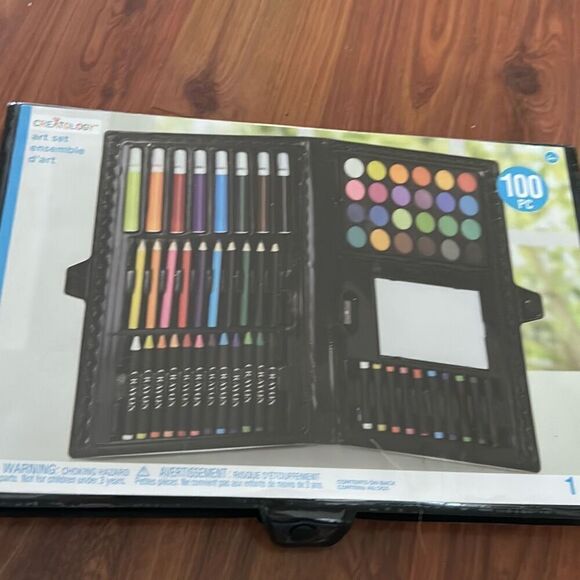 New Creatology 100 pc beginner art set watercolors oils pencils crayons - Picture 4 of 5
